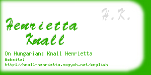 henrietta knall business card